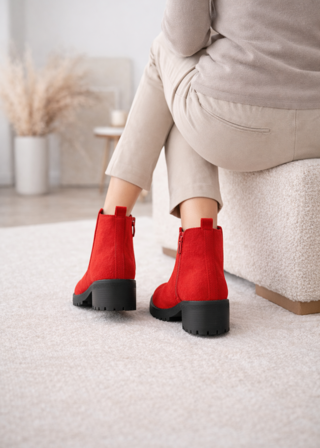 6307 حذاء نسائي شاموا - احمر