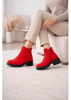 بوط كاحل شامواه بنعل سميك 6307 - احمر