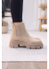 Beige Chelsea-Boots in Wildleder-Optik mit Chunky-Sohle 6308 - Beige