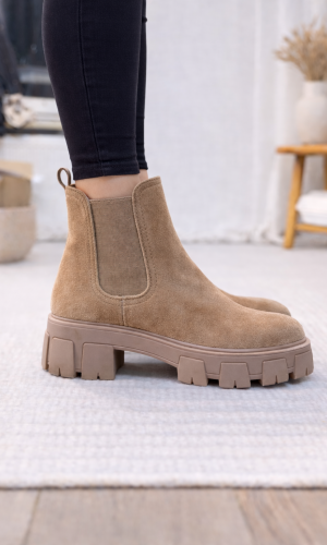 بوط كاحل شامواه بيج بنعل ضخم وتصميم تشيلسي 6308 - شوكو