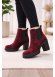 Weinrote Chelsea Boots in Wildleder-Optik mit Profilsohle 6309 - Bordeaux