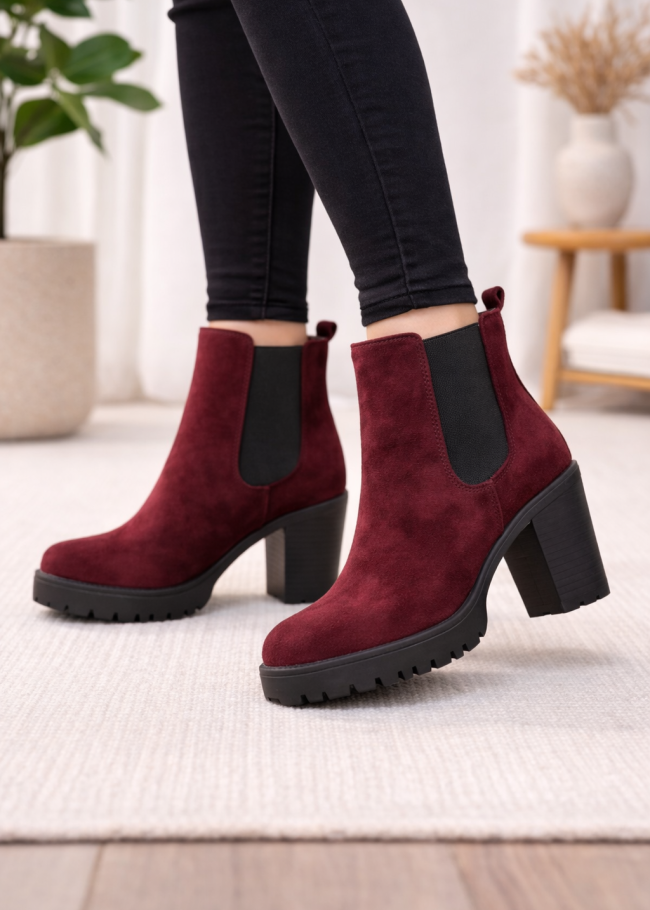 6309 حذاء نسائي شاموا - burgundy