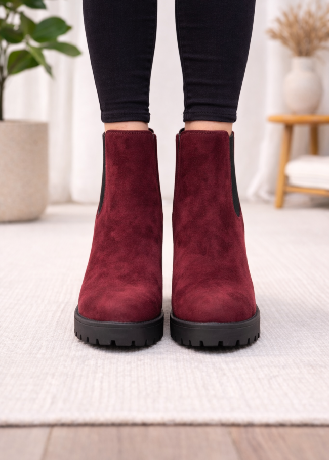 6309 حذاء نسائي شاموا - burgundy