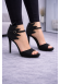 Black Suede Crystal Wing Heels 6310  - black