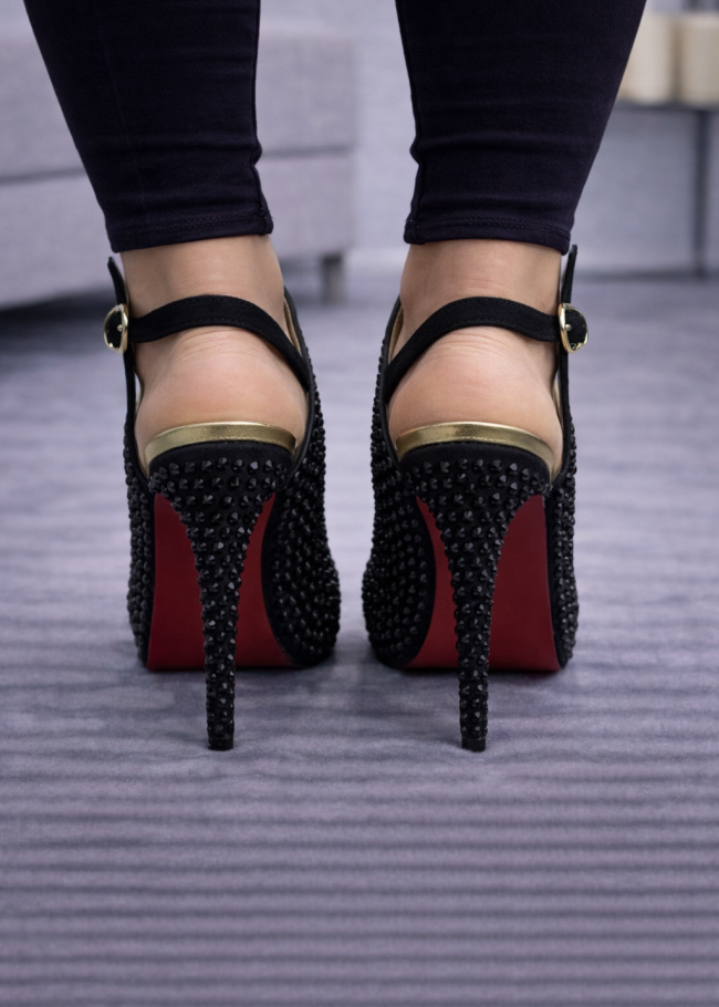 6311 حذاء نسائي ستراس - black