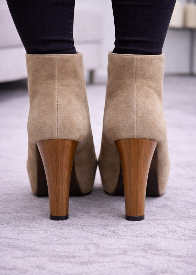 6312 حذاء نسائي كعب عالي - بيج