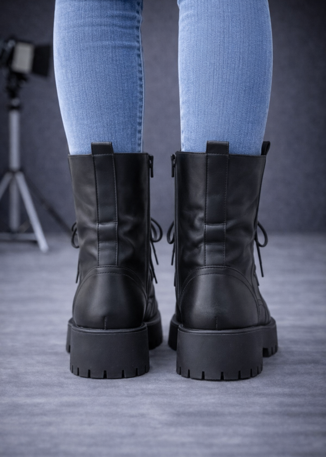 6319 بوط نسائي جلد - اسود