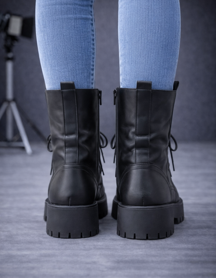 6319 بوط نسائي جلد - black