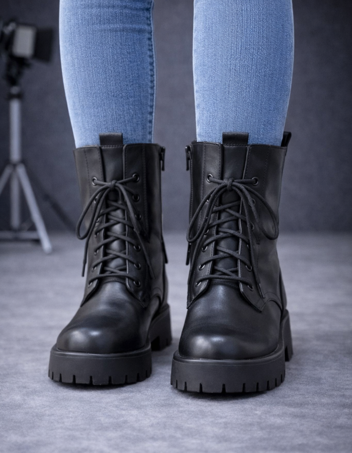 6319 بوط نسائي جلد - black