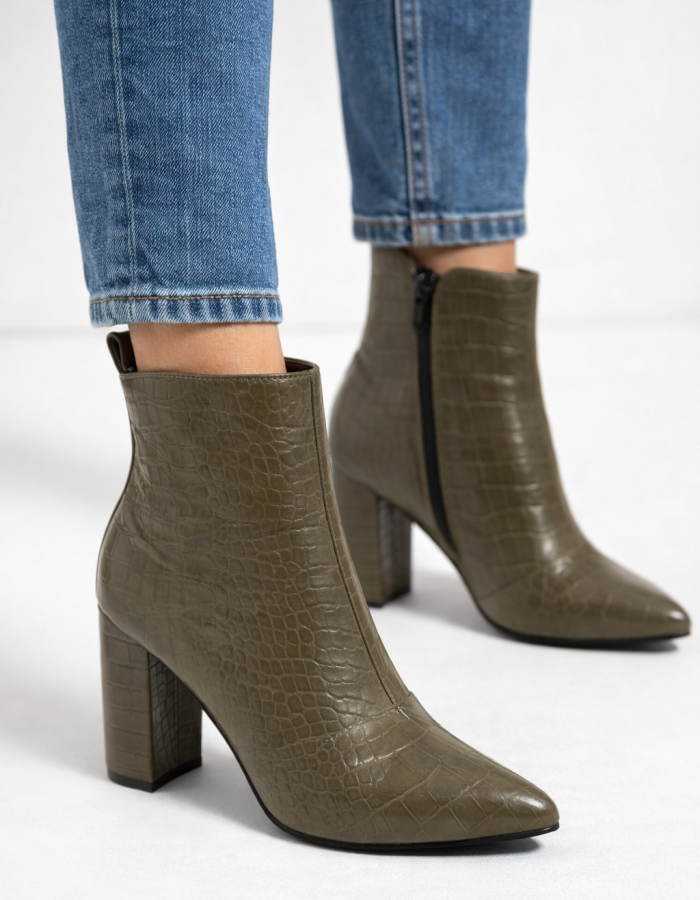 6321 حذاء نسائي محجر - Khaki