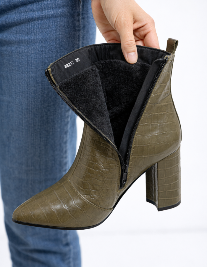 6321 حذاء نسائي محجر - Khaki