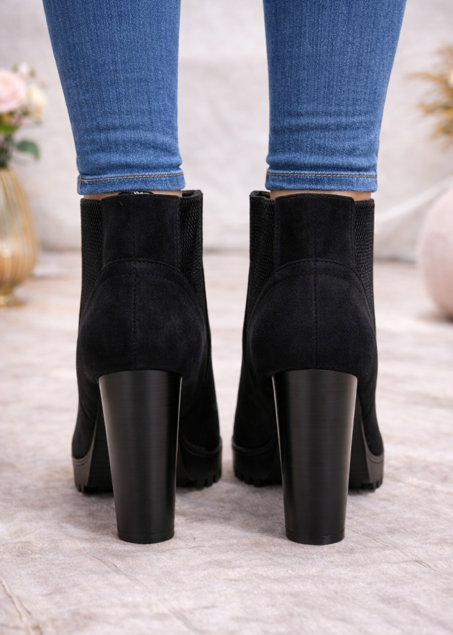 6326 حذاء نسائي شاموا كعب عالي - Schwarz