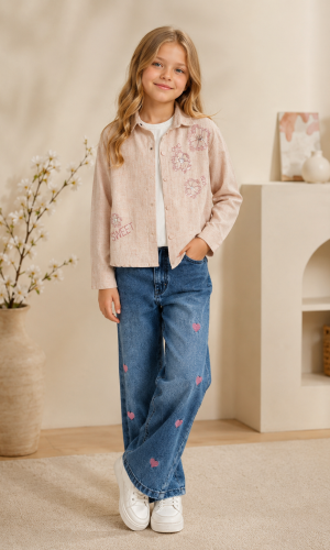 3543 طقم بناتي ناعورة - Rosa