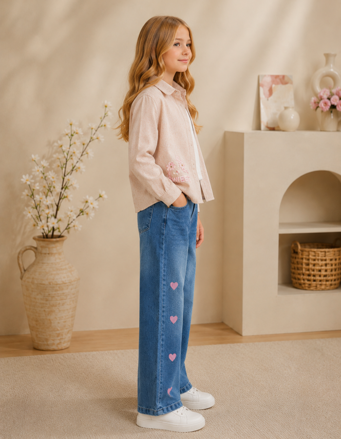 3543 طقم بناتي ناعورة - Rosa