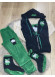 4-PIECE VELVET SUIT WOMENS TRACKSUIT - VEST - T-SHIRT - TROUSERS - SOCKS 1085 - green