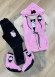 بيجاما نسائية مخمل 4 قطع 1085 Pembe