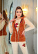 4-PIECE VELVET SUIT LOVE YOU EMBROIDERED WOMEN'S TRACKSUIT - VEST - T-SHIRTS - TROUSERS - SOCKS 1086 taba