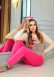 4-PIECE VELVET SUIT LOVE YOU EMBROIDERED WOMEN'S TRACKSUIT - VEST - T-SHIRTS - TROUSERS - SOCKS 1086 Açık kahverengi