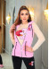 4-PIECE VELVET SUIT LOVE YOU EMBROIDERED WOMEN'S TRACKSUIT - VEST - T-SHIRTS - TROUSERS - SOCKS 1086 Pembe