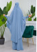 Muslim Dresses For Women ,Abayas Prayer Islamic Clothes Long dress Hijab Bonnet 2Pieces Sleeve Hijab Sheet 822 Bebe Mavi