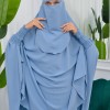 سدال شرعي قطعتين قماش المدينة بكبيشون مدمج وأكمام زم (شرشف , جلباب شرعي) 822 Bebe Mavi