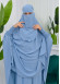 Muslim Dresses For Women ,Abayas Prayer Islamic Clothes Long dress Hijab Bonnet 2Pieces Sleeve Hijab Sheet 822 Bebe Mavi
