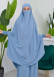 Muslim Dresses For Women ,Abayas Prayer Islamic Clothes Long dress Hijab Bonnet 2Pieces Sleeve Hijab Sheet 822 Bebe Mavi