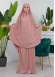 Muslim Dresses For Women ,Abayas Prayer Islamic Clothes Long dress Hijab Bonnet 2Pieces Sleeve Hijab Sheet 822 Pudra