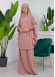 Muslim Dresses For Women ,Abayas Prayer Islamic Clothes Long dress Hijab Bonnet 2Pieces Sleeve Hijab Sheet 822 Pudra
