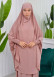 Muslim Dresses For Women ,Abayas Prayer Islamic Clothes Long dress Hijab Bonnet 2Pieces Sleeve Hijab Sheet 822 Pudra