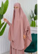 Muslim Dresses For Women ,Abayas Prayer Islamic Clothes Long dress Hijab Bonnet 2Pieces Sleeve Hijab Sheet 822 Pudra