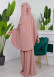 Muslim Dresses For Women ,Abayas Prayer Islamic Clothes Long dress Hijab Bonnet 2Pieces Sleeve Hijab Sheet 822 Pudra