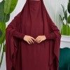سدال شرعي قطعتين قماش المدينة بكبيشون مدمج وأكمام زم (شرشف , جلباب شرعي) 822 Bordo