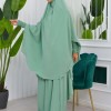 سدال شرعي قطعتين قماش المدينة بكبيشون مدمج وأكمام زم (شرشف , جلباب شرعي) 822 Mint