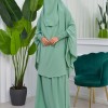 سدال شرعي قطعتين قماش المدينة بكبيشون مدمج وأكمام زم (شرشف , جلباب شرعي) 822 Mint