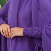 طقم إسدال شرعي قطعتين بأكمام زم 822 - موف