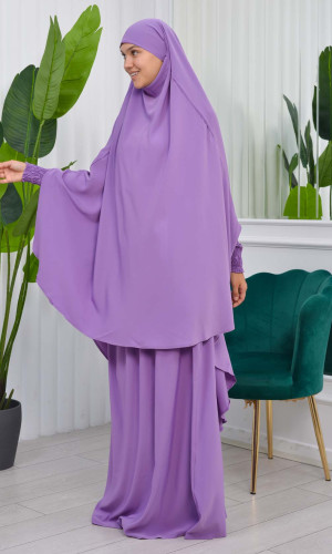 Zweiteiliges Isdal-Set mit gesmokten Ärmeln 822 - Flieder