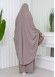 Muslim Dresses For Women ,Abayas Prayer Islamic Clothes Long dress Hijab Bonnet 2Pieces Sleeve Hijab Sheet 822 - light brown