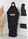 Muslim Dresses For Women ,Abayas Prayer Islamic Clothes Long dress Hijab Bonnet 2Pieces Sleeve Hijab Sheet 822 Siyah