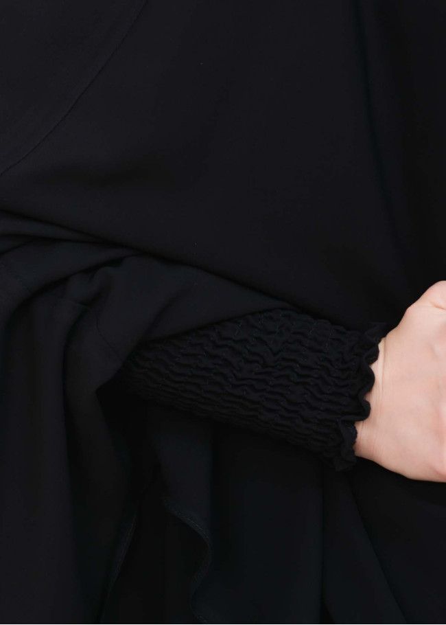 Muslim Dresses For Women ,Abayas Prayer Islamic Clothes Long dress Hijab Bonnet 2Pieces Sleeve Hijab Sheet 822 Siyah