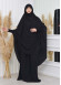 Muslim Dresses For Women ,Abayas Prayer Islamic Clothes Long dress Hijab Bonnet 2Pieces Sleeve Hijab Sheet 822 Siyah