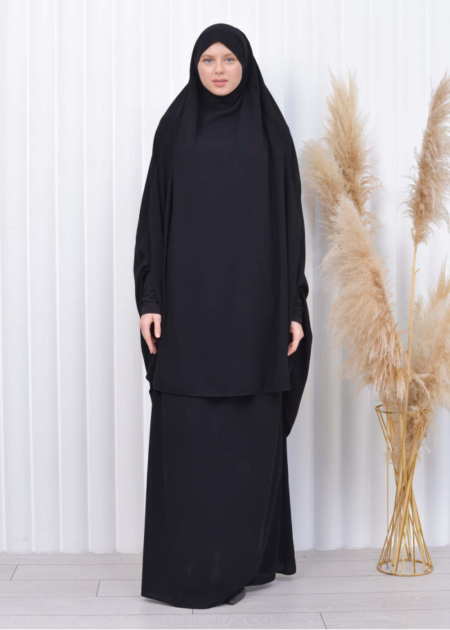 ISLAMIC WEARING Hijab 2Pieces Madine LIGRA Sleeve 822 Siyah