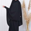 سدال شرعي قطعتين قماش المدينة أكمام ليكرا (شرشف , جلباب شرعي) 822 Siyah
