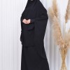سدال شرعي قطعتين قماش المدينة أكمام ليكرا (شرشف , جلباب شرعي) 822 Siyah