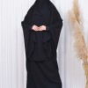 سدال شرعي قطعتين قماش المدينة أكمام ليكرا (شرشف , جلباب شرعي) 822 Siyah