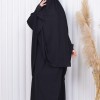 سدال شرعي قطعتين قماش المدينة أكمام ليكرا (شرشف , جلباب شرعي) 822 Siyah