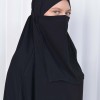 سدال شرعي قطعتين قماش المدينة أكمام ليكرا (شرشف , جلباب شرعي) 822 Siyah