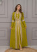 Altın işlemli  kaftan Abiye Elbise 4117 - kivi