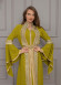 Altın işlemli  kaftan Abiye Elbise 4117 - kivi