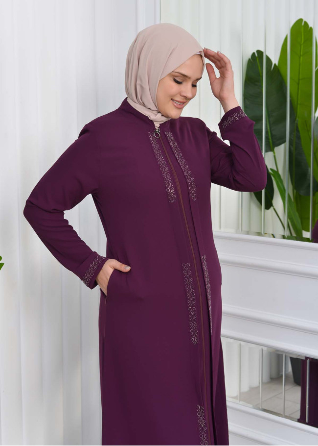 Anne Taşlı Ferace 624 Lila